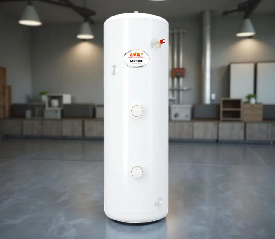 Unvented hot-water cylinder in a domestic utility space